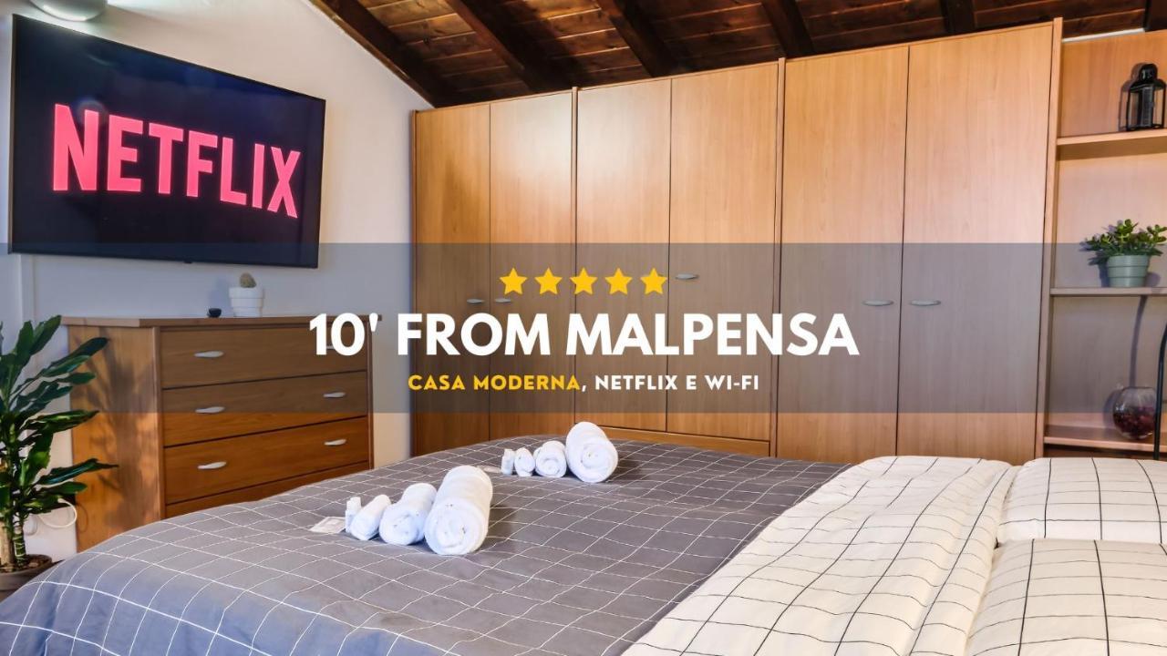10' From Malpensa Casa Moderna, Netflix & Wi-Fi Apartment Casorate Sempione Bagian luar foto